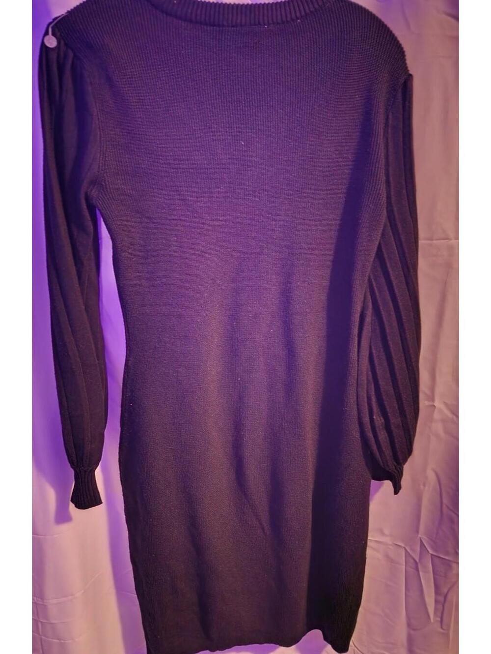 Nina Leonard Women's Sweater Dress Black Long Sleeve. Size Medium